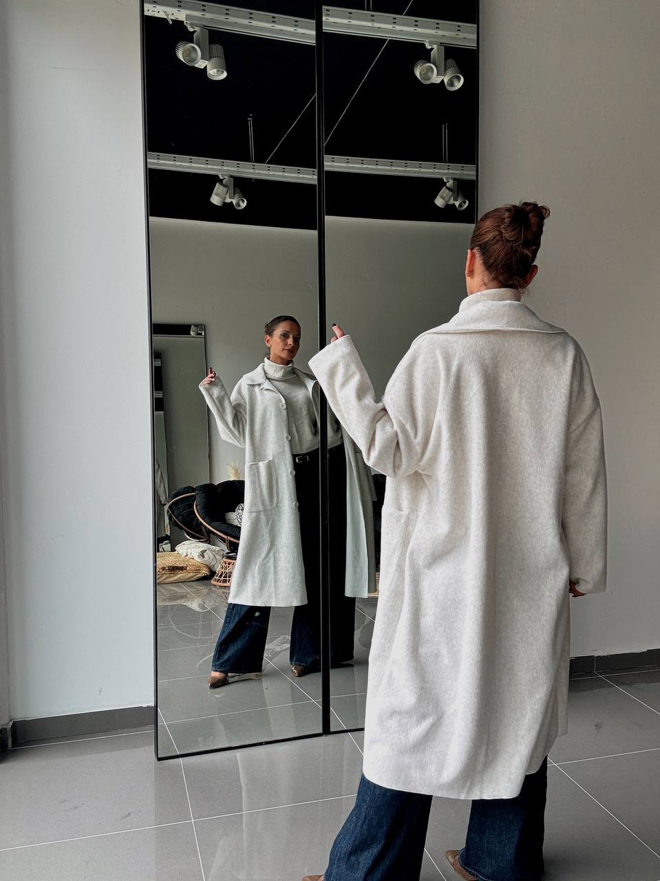 Veste Longue Boutonnées effet velour - Fenomen Paris