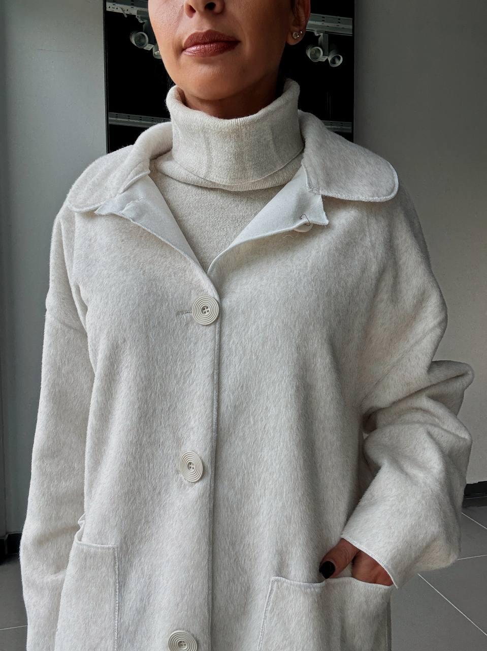 Veste Longue Boutonnées effet velour - Fenomen Paris