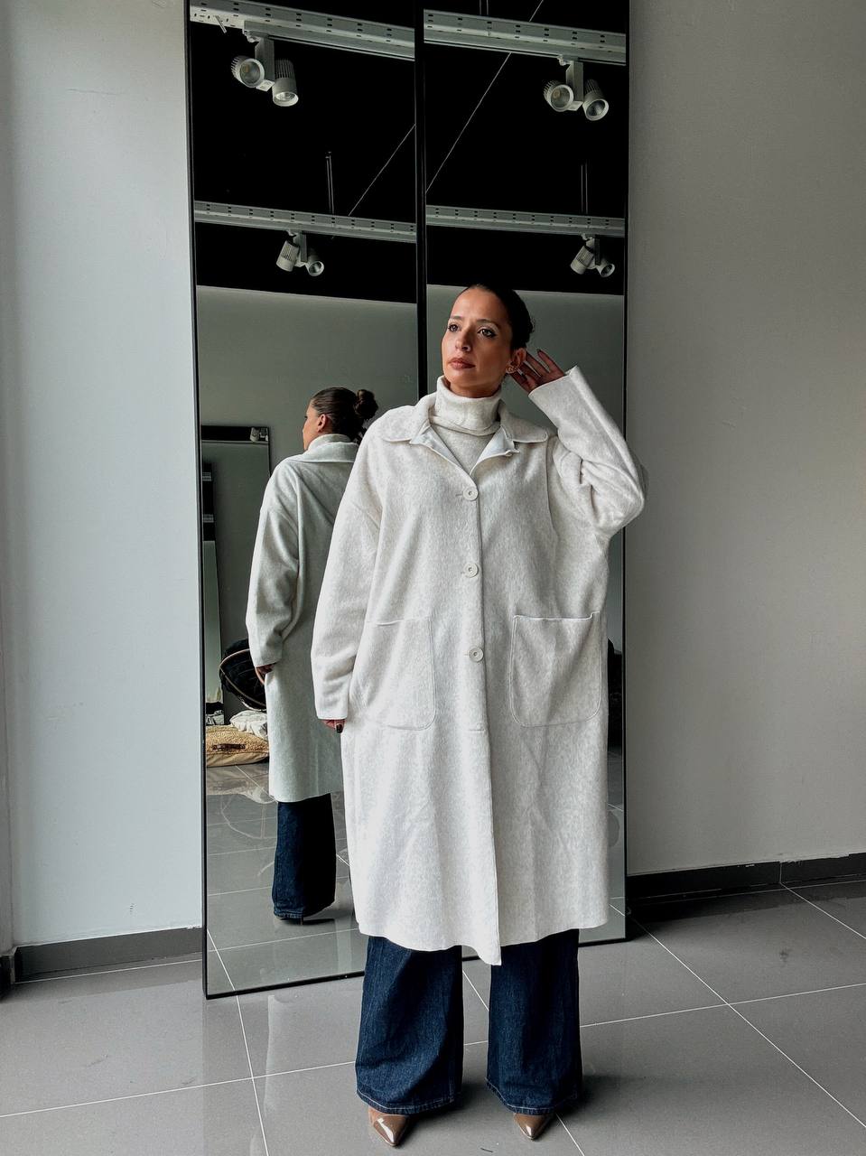 Veste Longue Boutonnées effet velour - Fenomen Paris