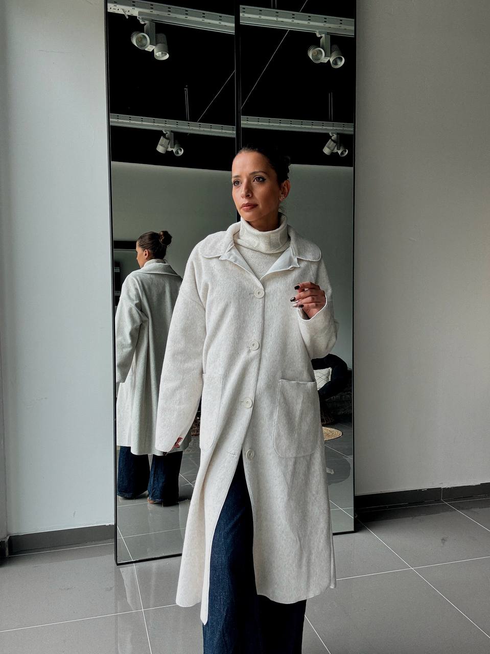 Veste Longue Boutonnées effet velour - Fenomen Paris