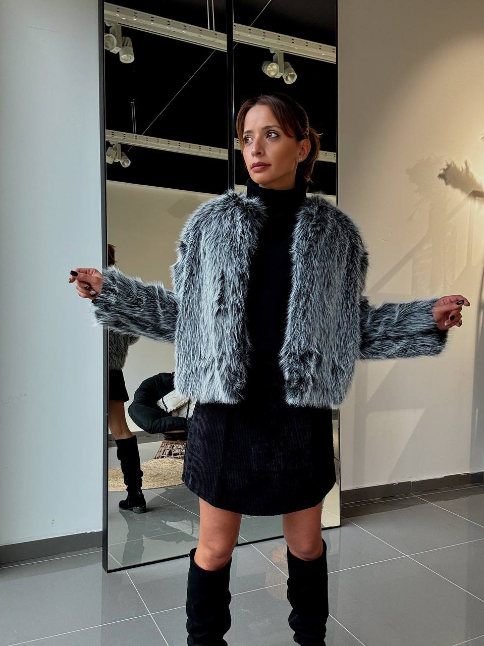 Manteau Fausse Fourrure Avec Ceinture - Poches - Fenomen Paris