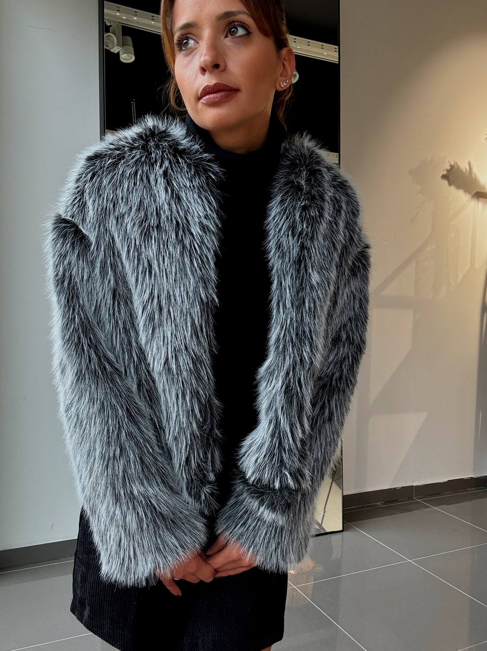 Manteau Fausse Fourrure Avec Ceinture - Poches - Fenomen Paris