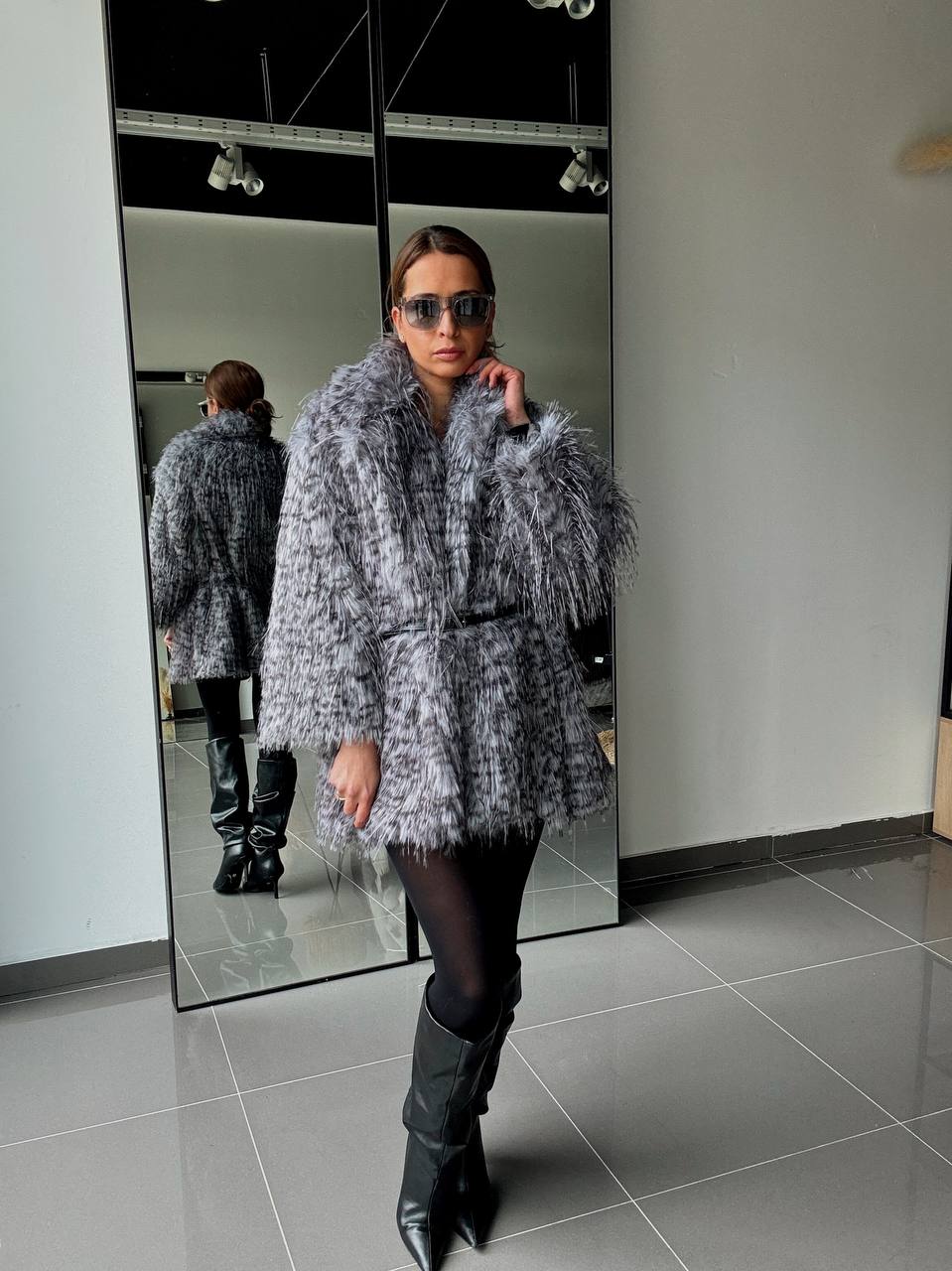 Manteau Fausse Fourrure  –  Intense & Volume Oversize leopard gris