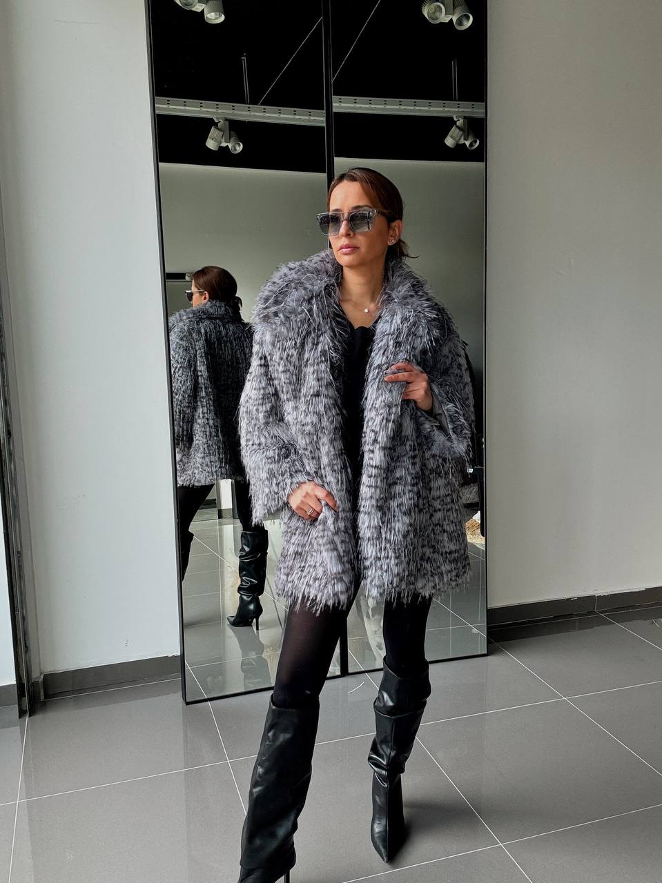 Manteau Fausse Fourrure  –  Intense & Volume Oversize leopard gris