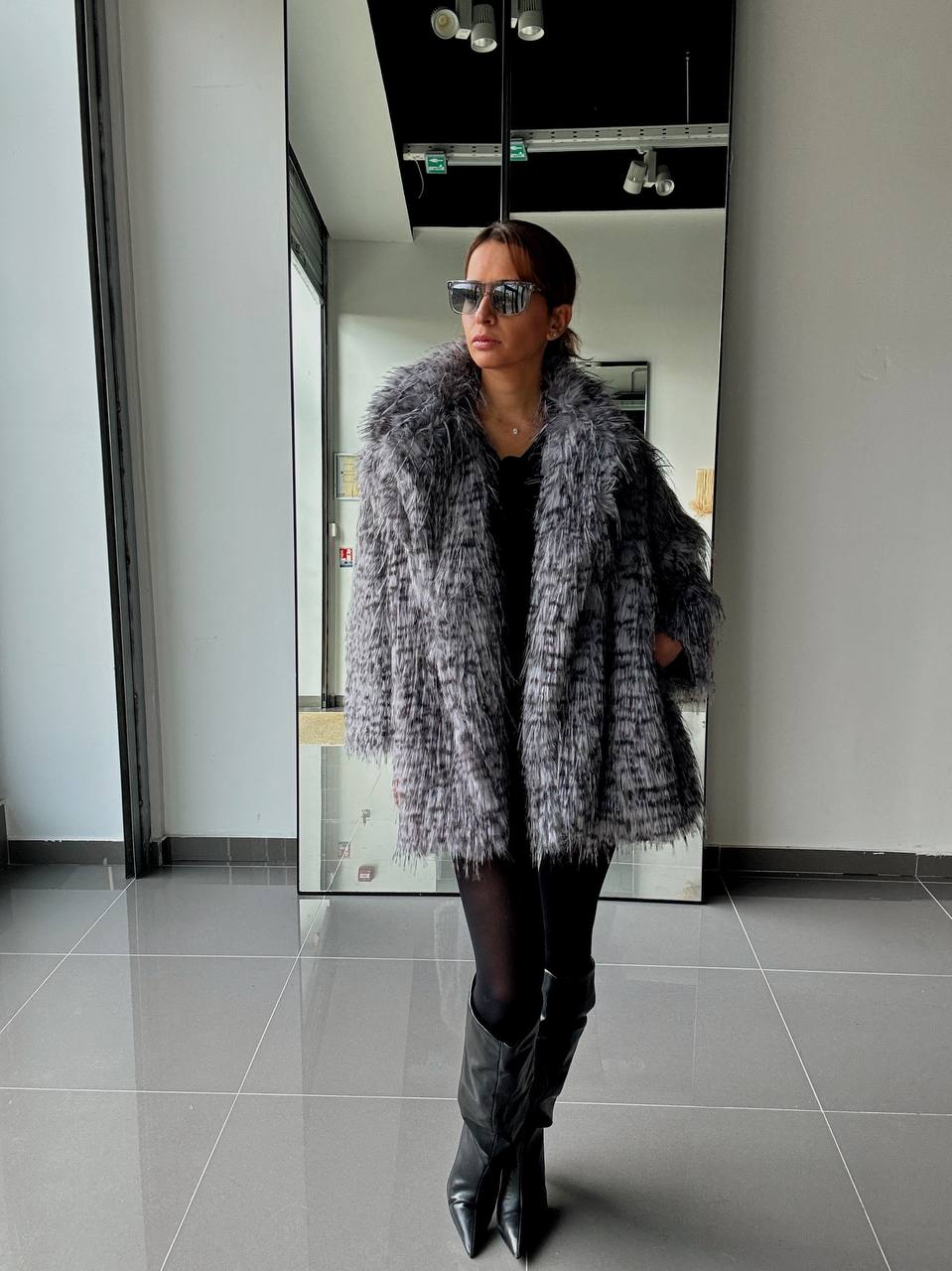 Manteau Fausse Fourrure  –  Intense & Volume Oversize leopard gris