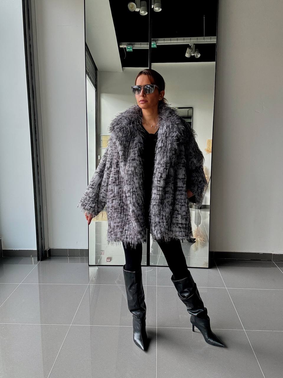 Manteau Fausse Fourrure  –  Intense & Volume Oversize leopard gris