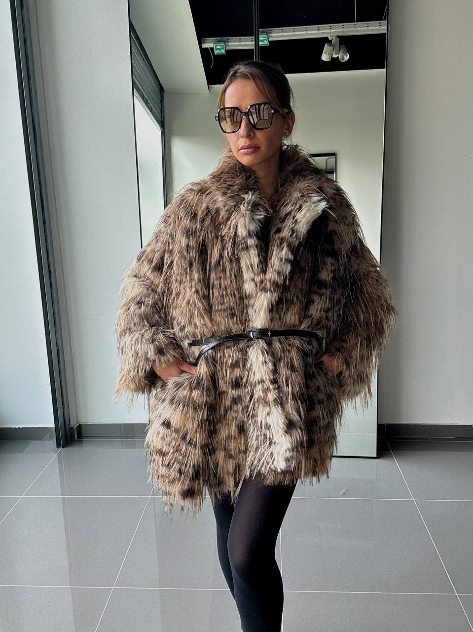 Manteau Fausse Fourrure  –  Intense & Volume Oversize leopard marron