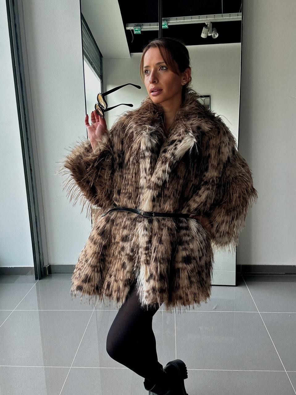 Manteau Fausse Fourrure  –  Intense & Volume Oversize leopard marron