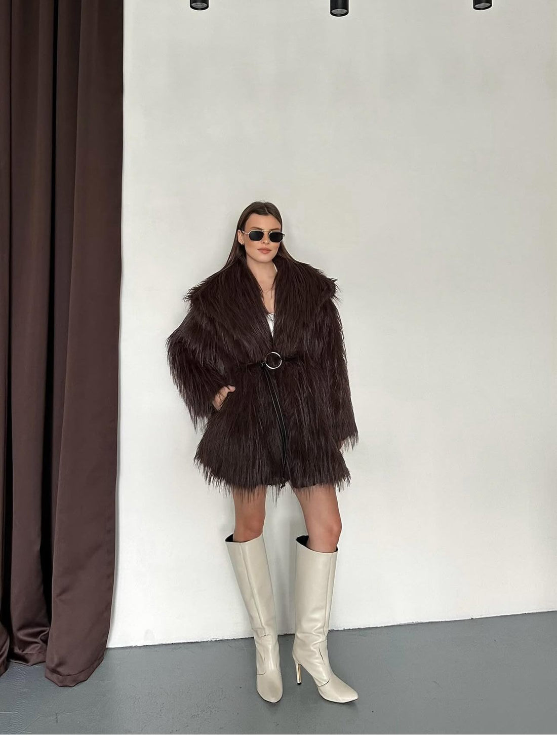 Manteau Fausse Fourrure  –  Intense & Volume Oversize Marron