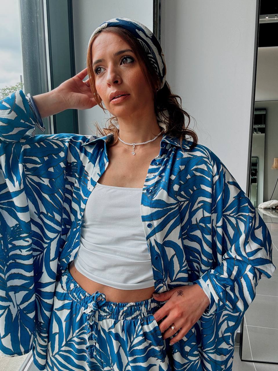 Ensemble chemise & pantalon imprimé – Esprit tropical chic - Fenomen Paris