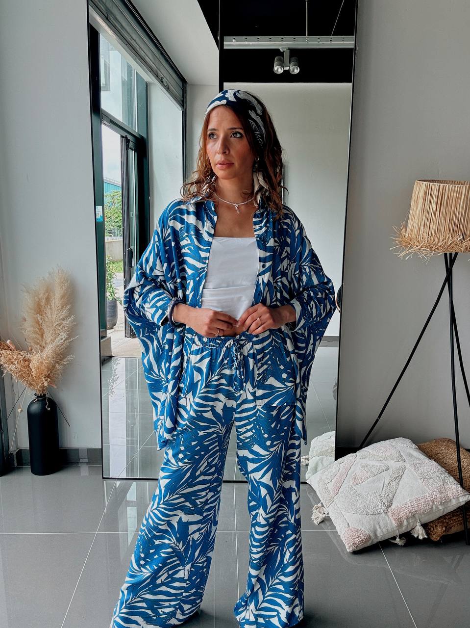 Ensemble chemise & pantalon imprimé – Esprit tropical chic - Fenomen Paris