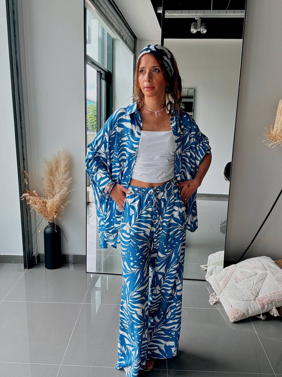 Ensemble chemise & pantalon imprimé – Esprit tropical chic - Fenomen Paris