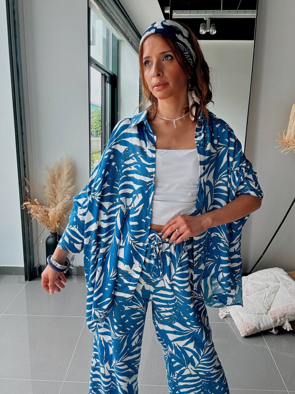 Ensemble chemise & pantalon imprimé – Esprit tropical chic - Fenomen Paris