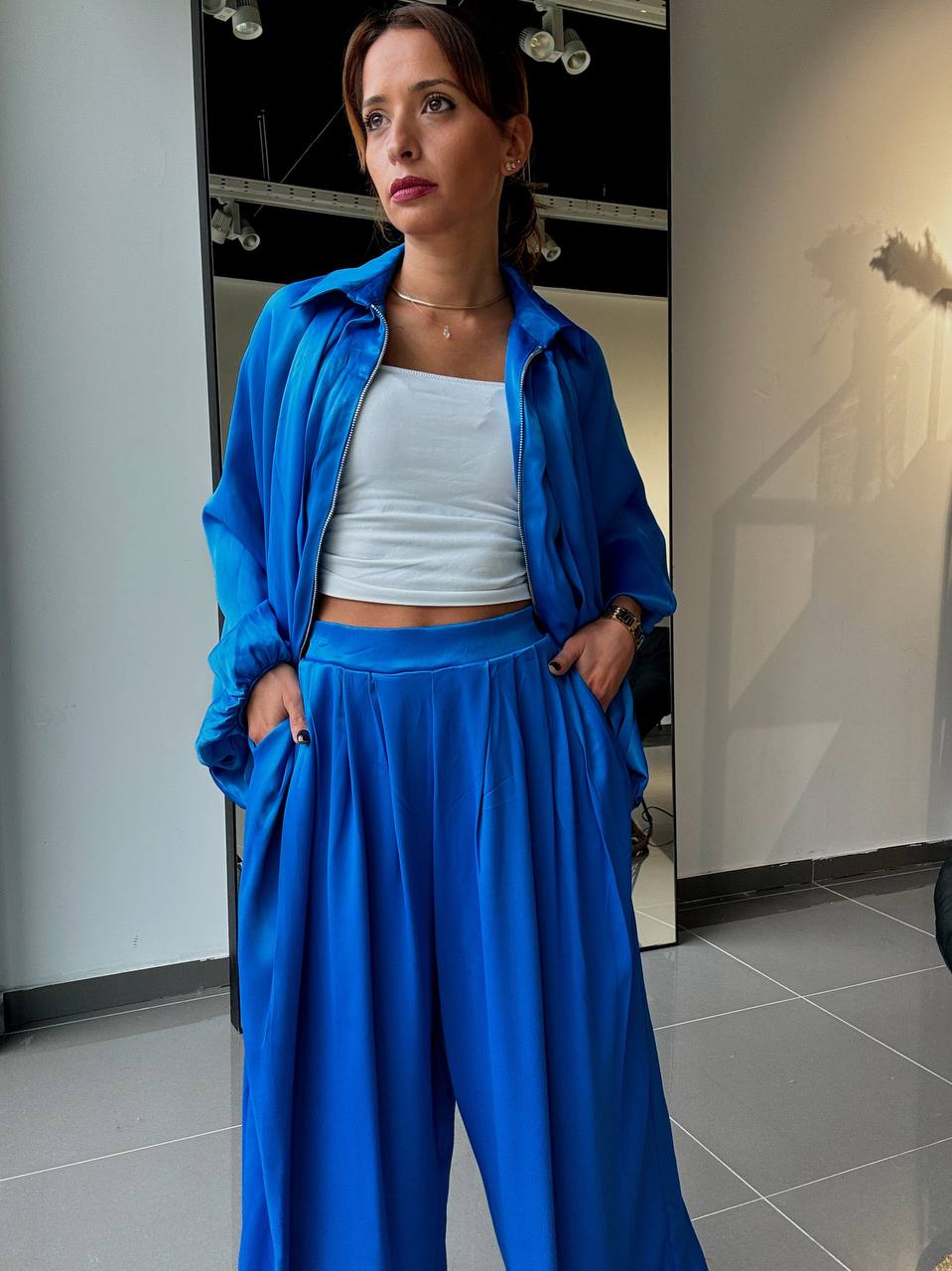 Ensemble Veste & Pantalon effet satiné - Fenomen Paris