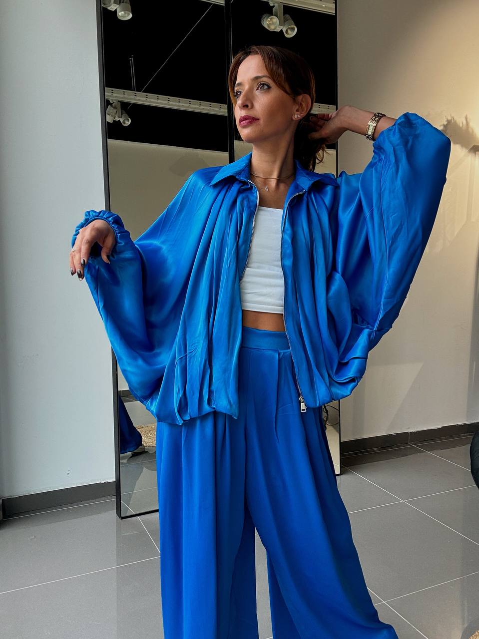 Ensemble Veste & Pantalon effet satiné - Fenomen Paris