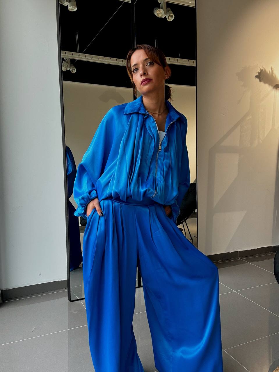 Ensemble Veste & Pantalon effet satiné - Fenomen Paris