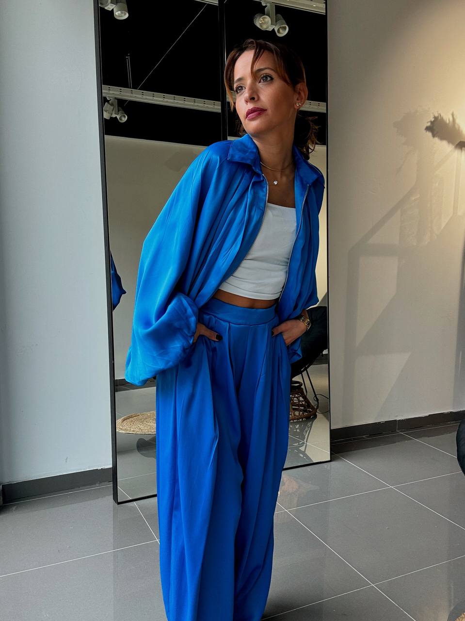 Ensemble Veste & Pantalon effet satiné - Fenomen Paris