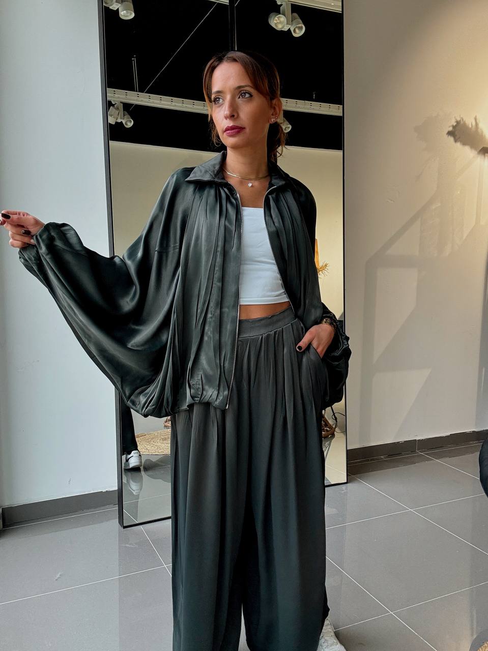 Ensemble Veste & Pantalon effet satiné - Fenomen Paris
