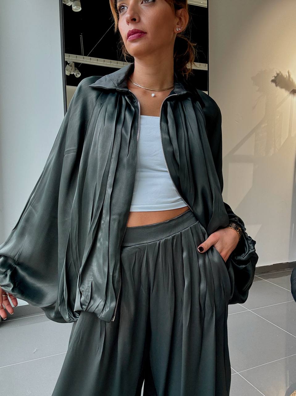 Ensemble Veste & Pantalon effet satiné - Fenomen Paris