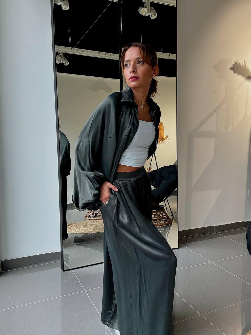 Ensemble Veste & Pantalon effet satiné - Fenomen Paris