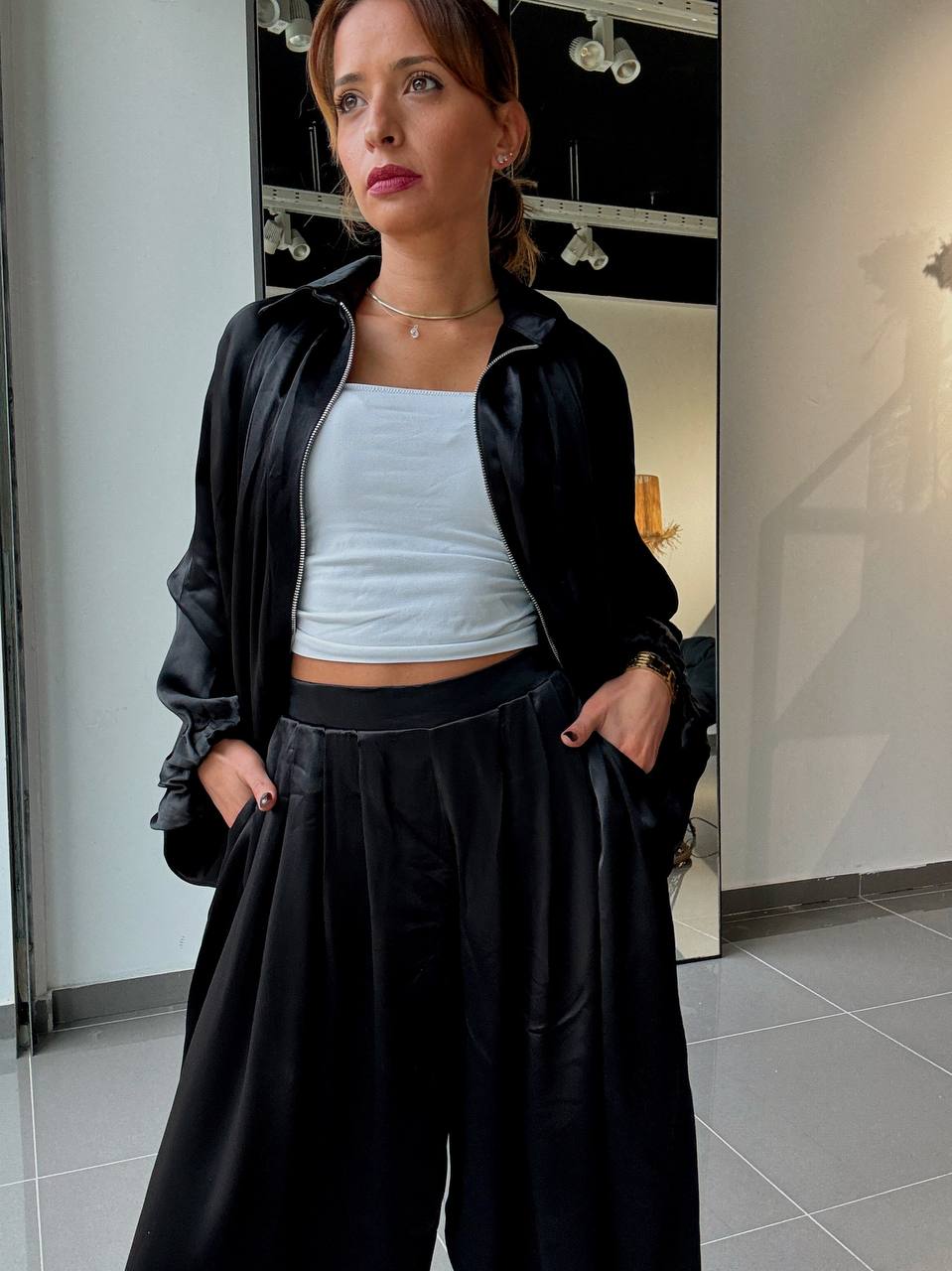 Ensemble Veste & Pantalon effet satiné - Fenomen Paris