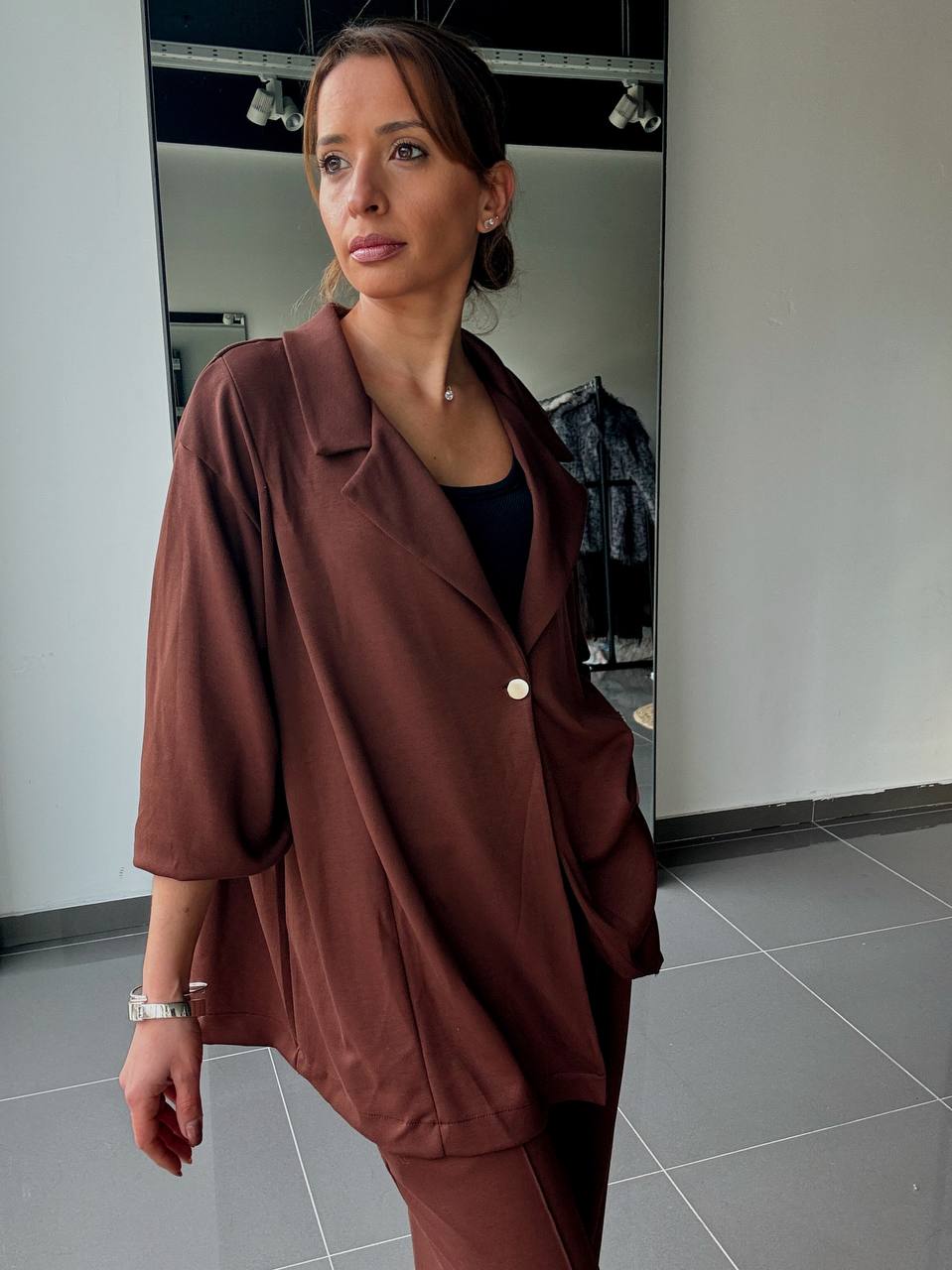 Ensemble veste & pantalon fluide - Casual chic