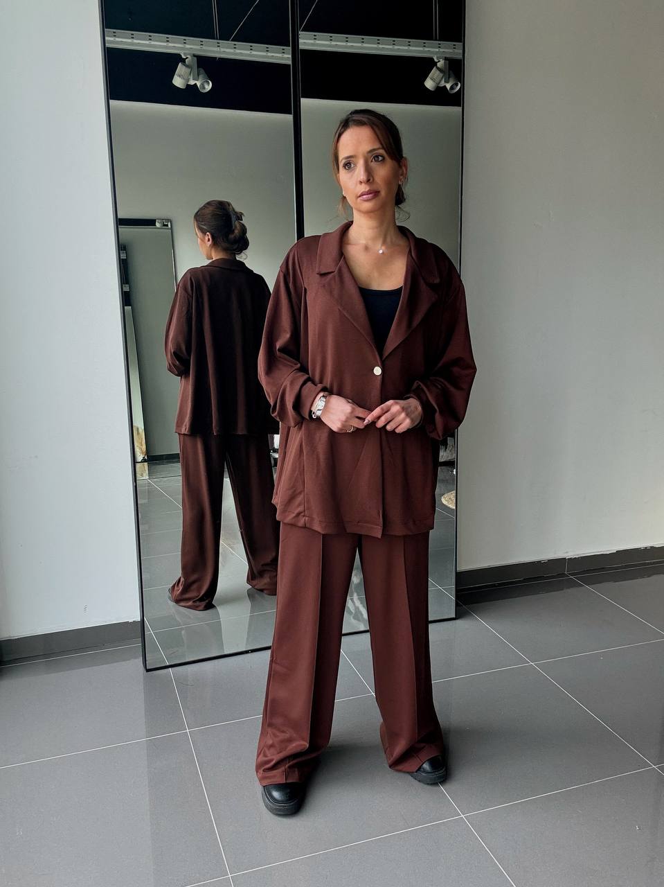 Ensemble veste & pantalon fluide - Casual chic