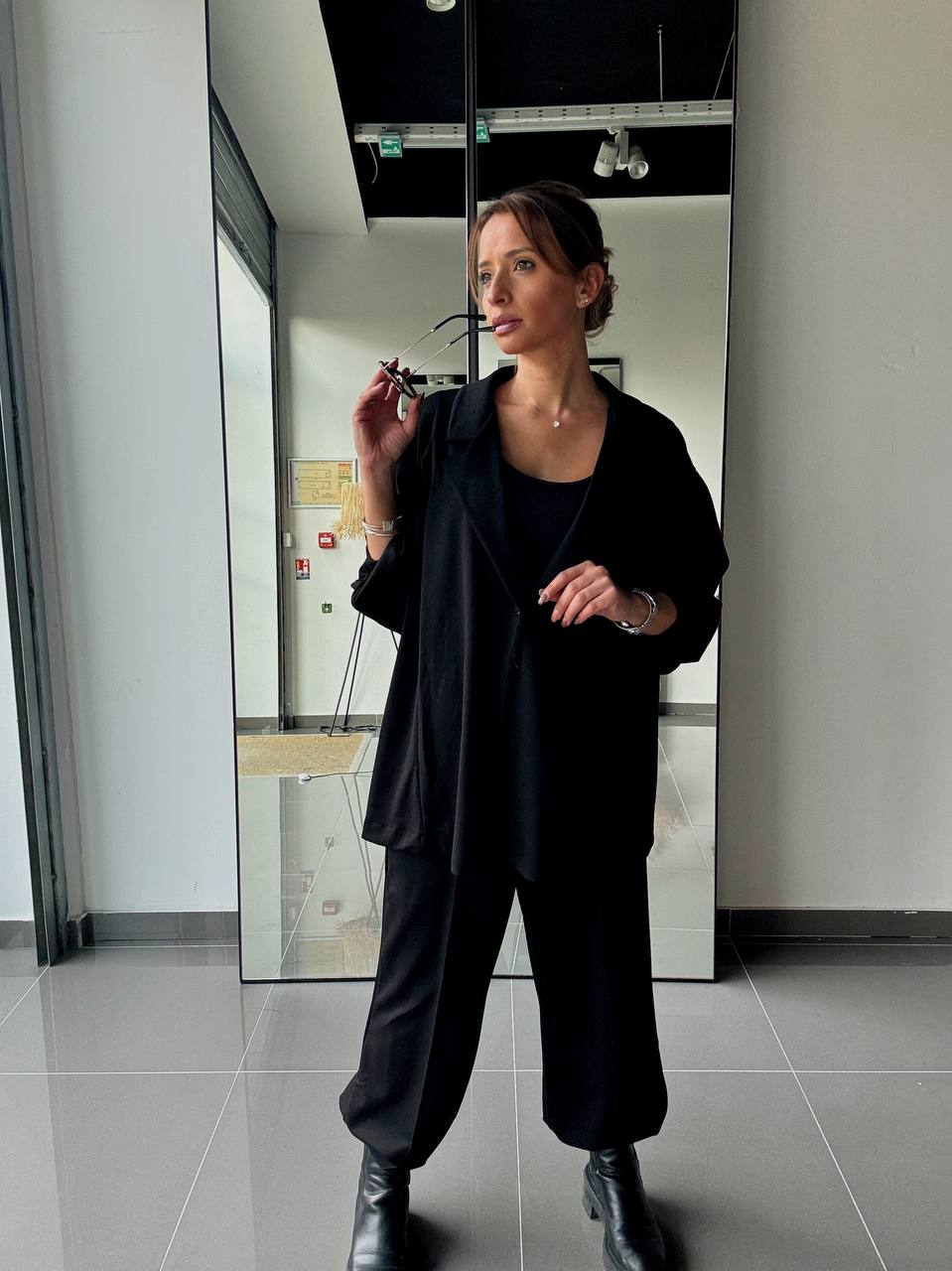 Ensemble veste & pantalon fluide - Casual chic