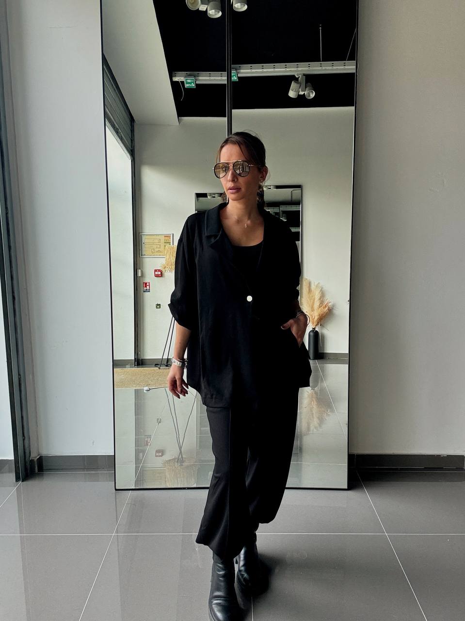 Ensemble veste & pantalon fluide - Casual chic