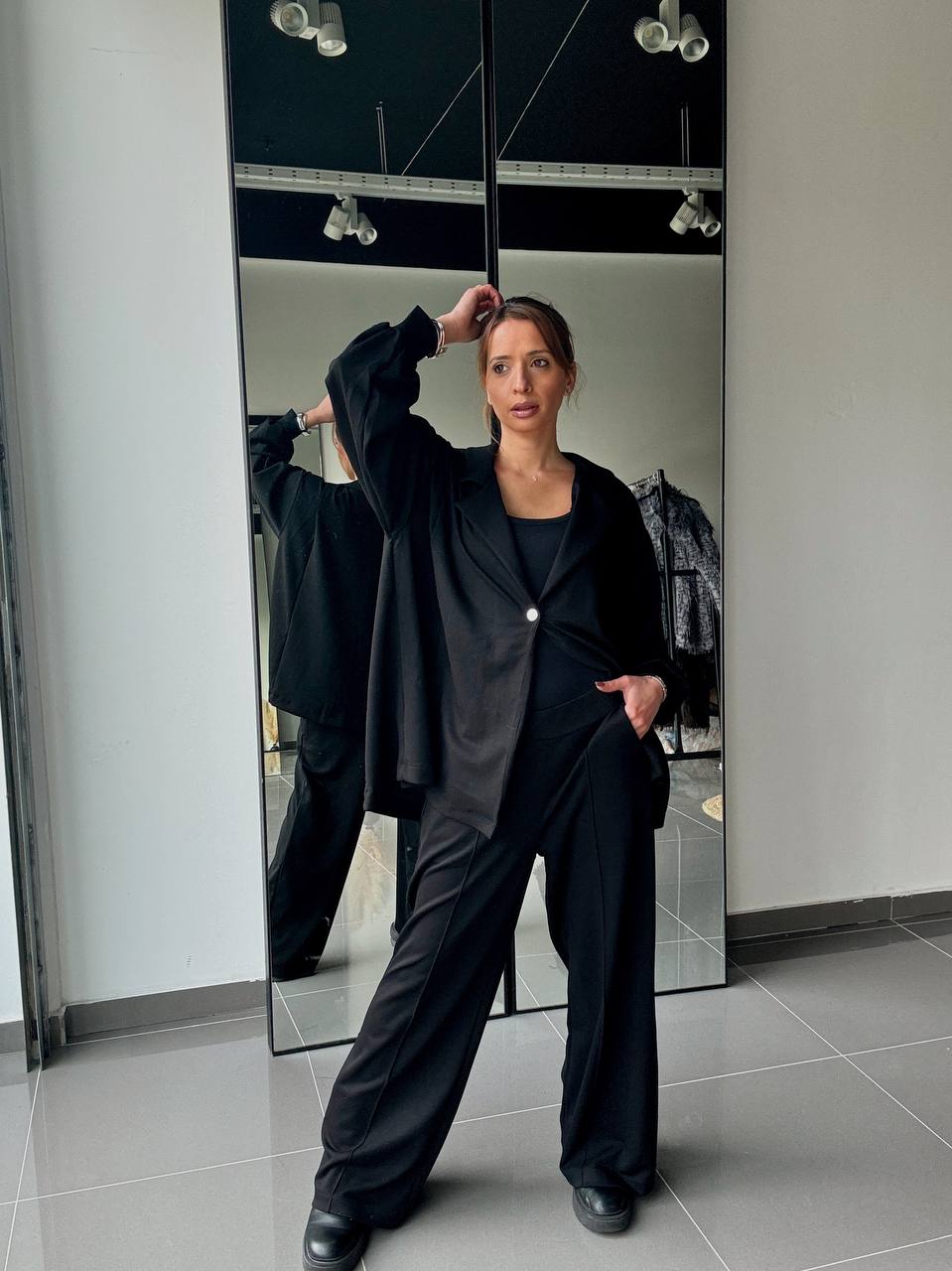 Ensemble veste & pantalon fluide - Casual chic