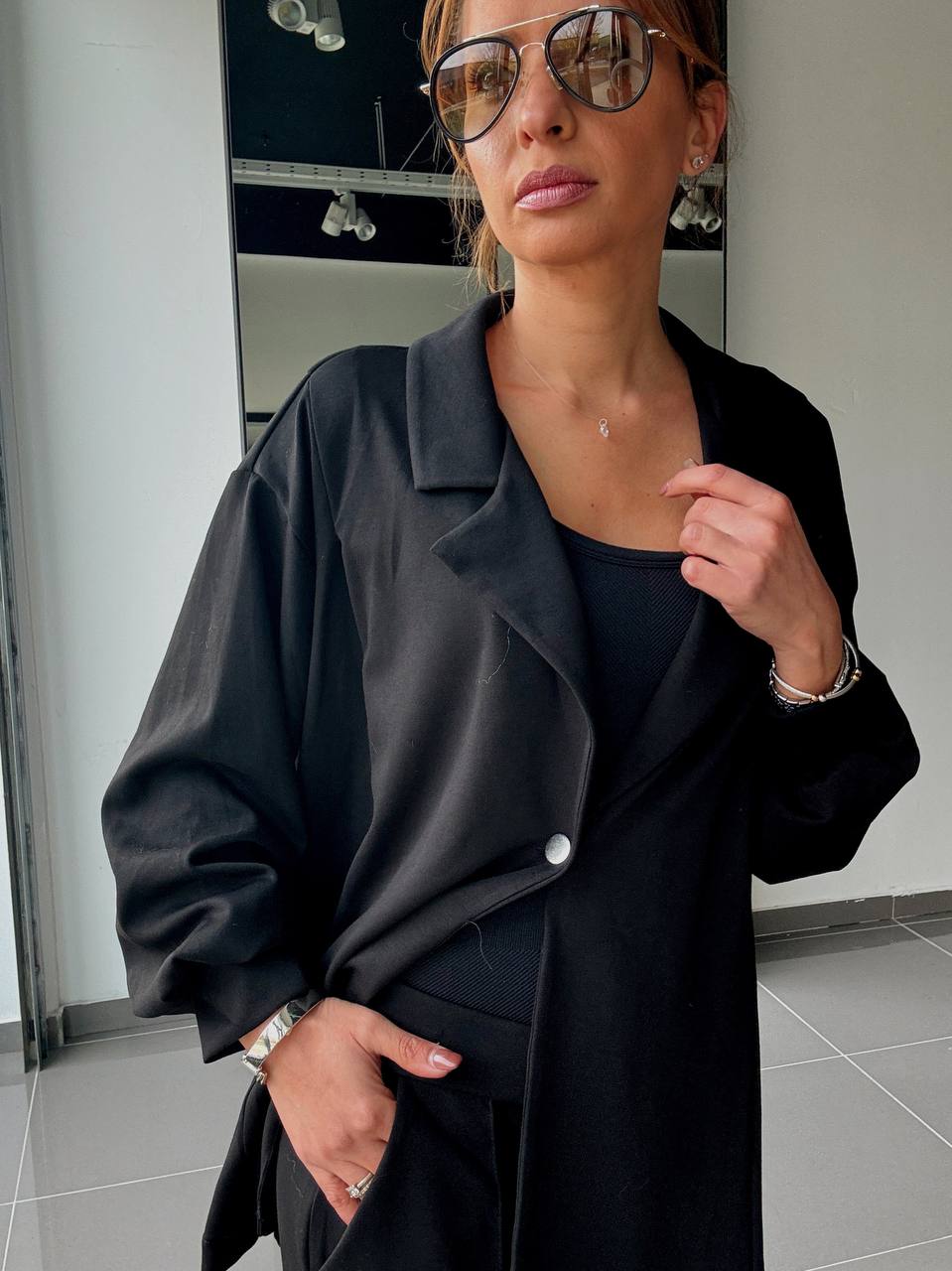 Ensemble veste & pantalon fluide - Casual chic