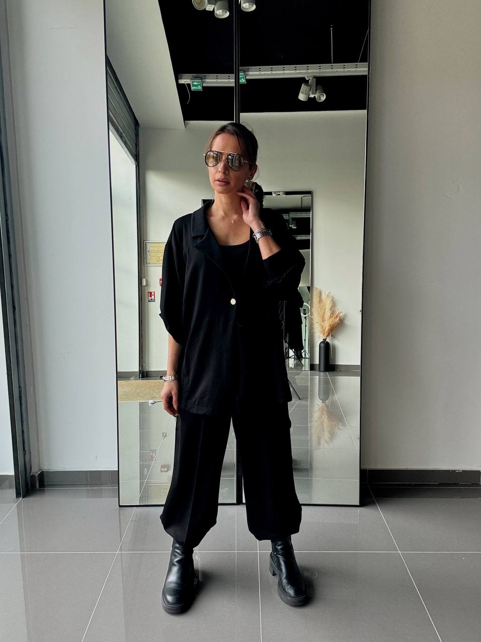 Ensemble veste & pantalon fluide - Casual chic