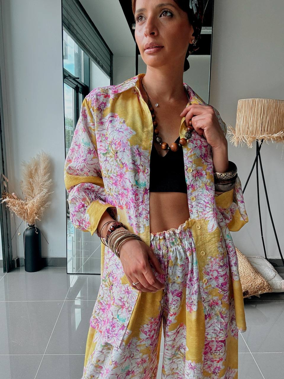 Ensemble Fluide Floral Soleil – Élégance Bohème & Fraîcheur Estivale