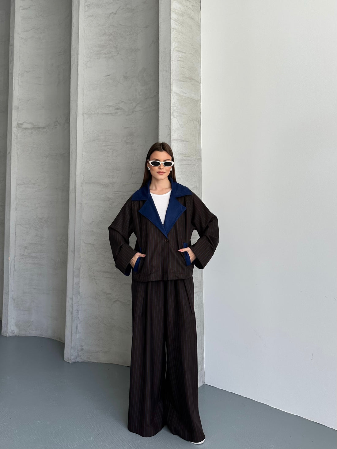 Ensemble Veste Et Pantalon Oversize - Avec Poches