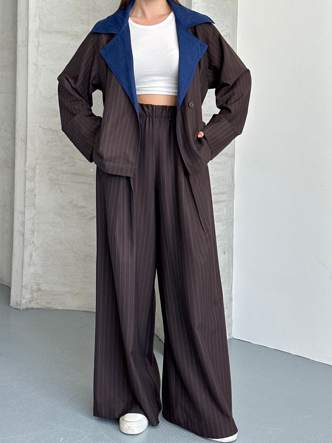 Ensemble Veste Et Pantalon Oversize - Avec Poches