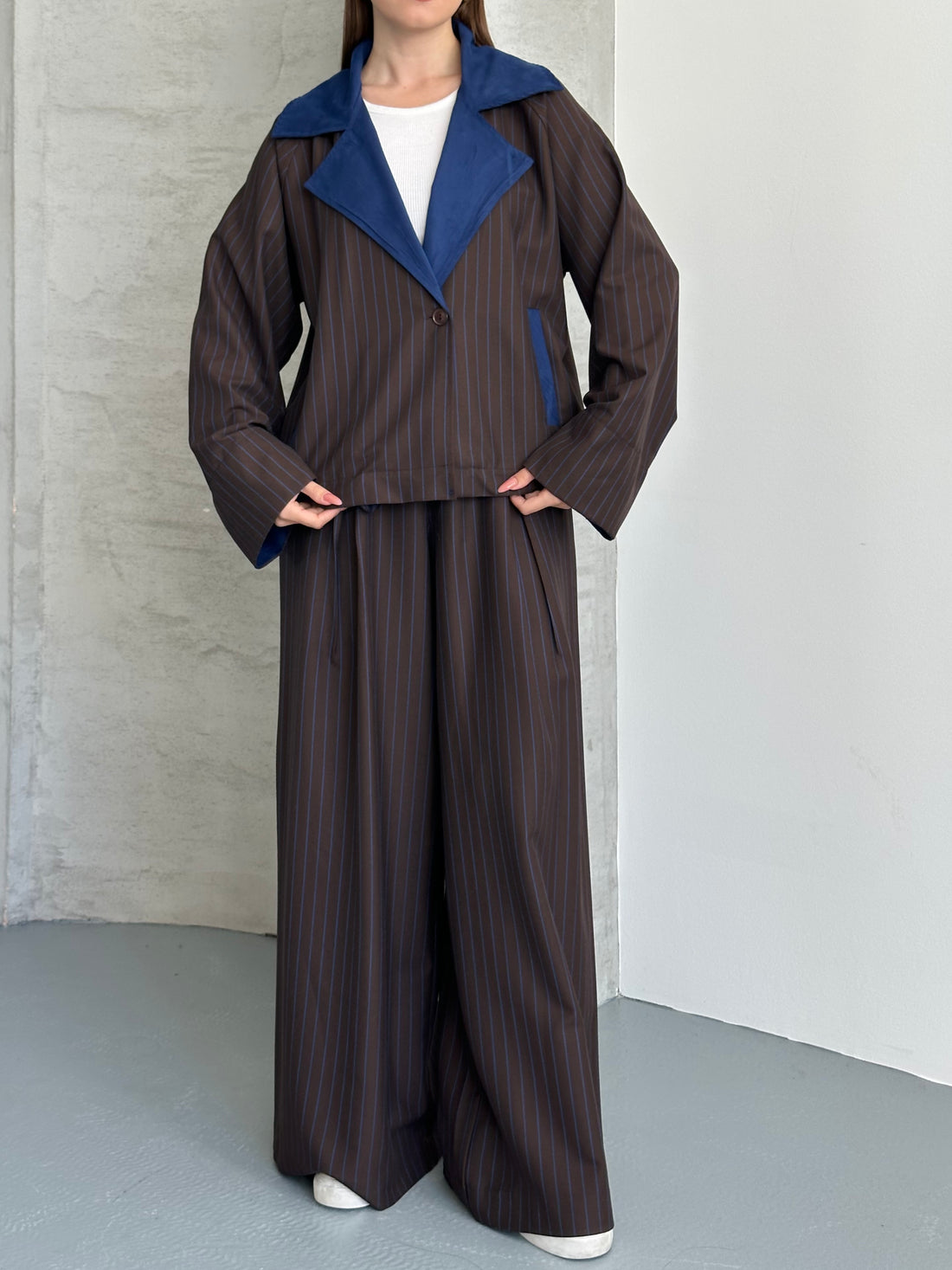 Ensemble Veste Et Pantalon Oversize - Avec Poches