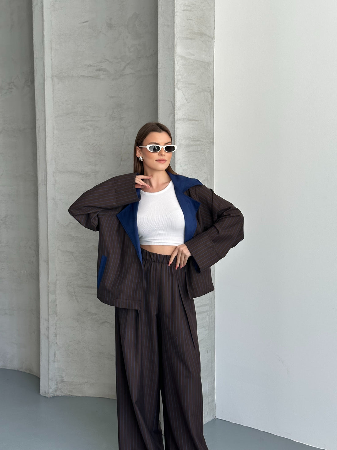 Ensemble Veste Et Pantalon Oversize - Avec Poches