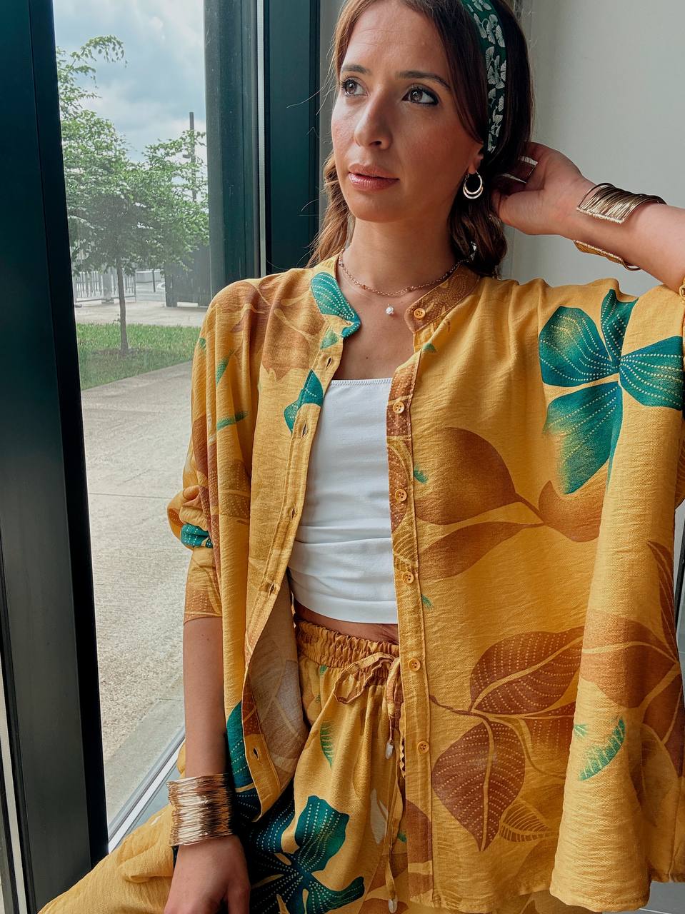Ensemble chemise & pantalon imprimé – Esprit tropical ensoleillé - Fenomen Paris