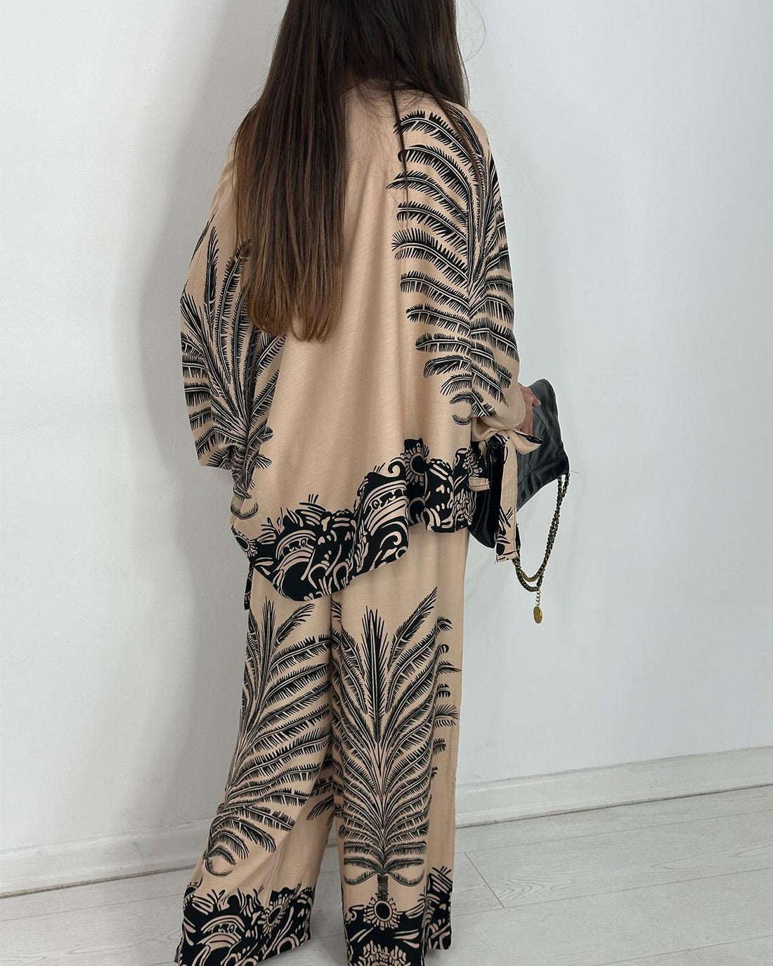 Ensemble fluide imprimé palmier - BEIGE - Fenomen Paris