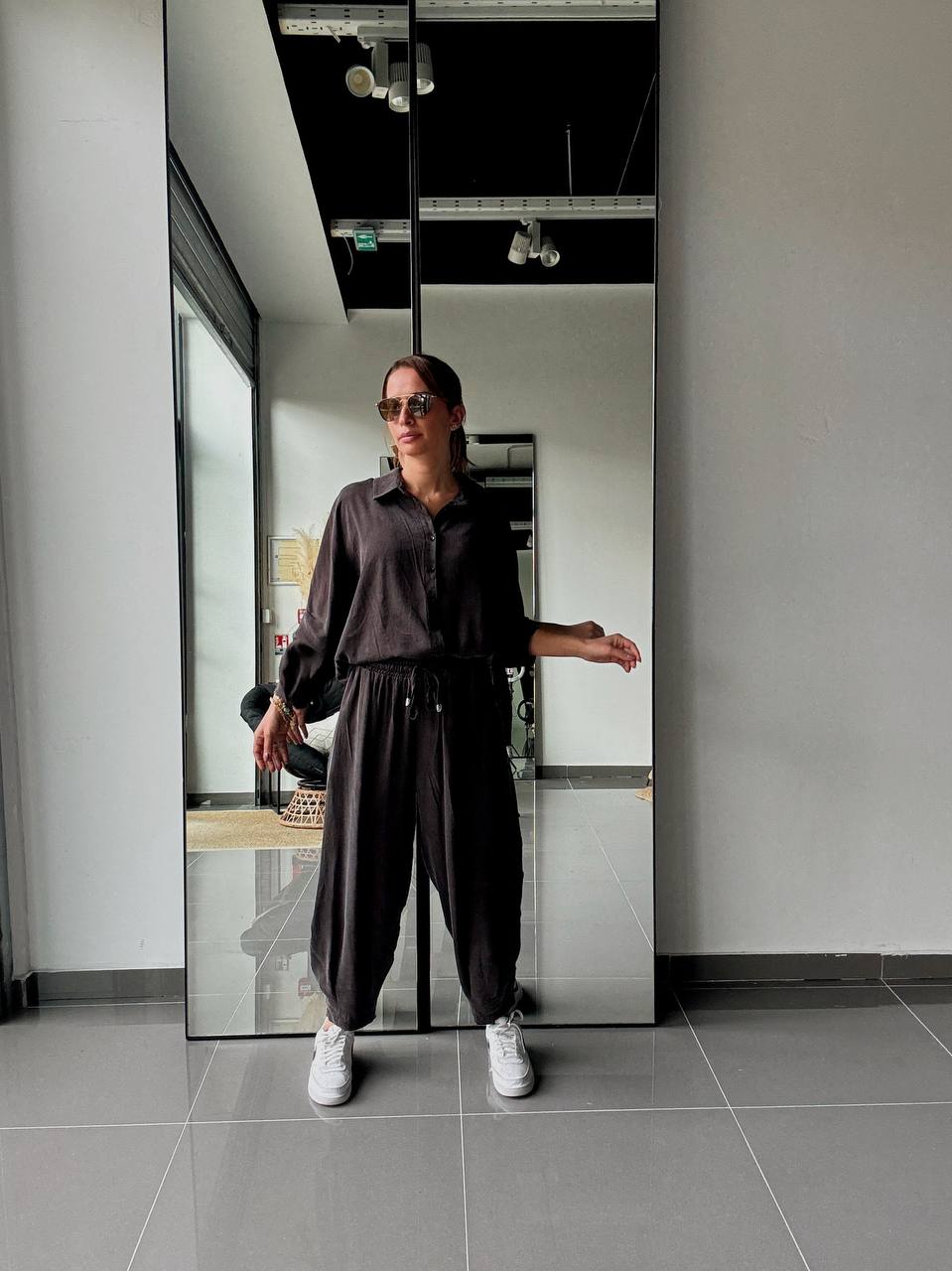 Ensemble en Tencel avec chemise et pantalon fluide - ATK025-662 - Fenomen Paris