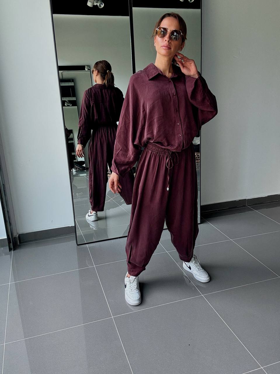 Ensemble en Tencel avec chemise et pantalon fluide - ATK025-662 - Fenomen Paris