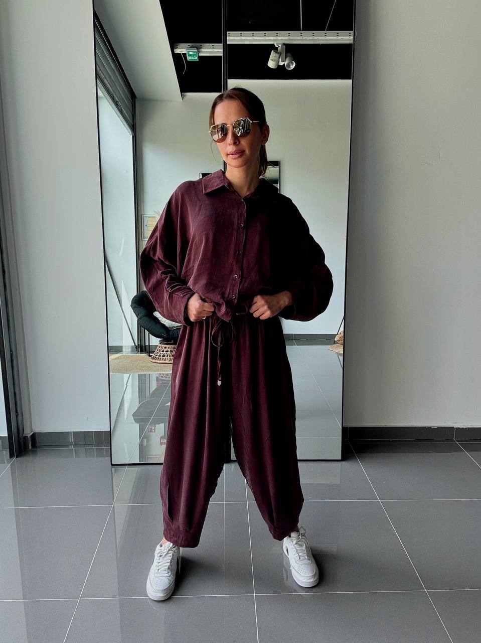 Ensemble en Tencel avec chemise et pantalon fluide - ATK025-662 - Fenomen Paris