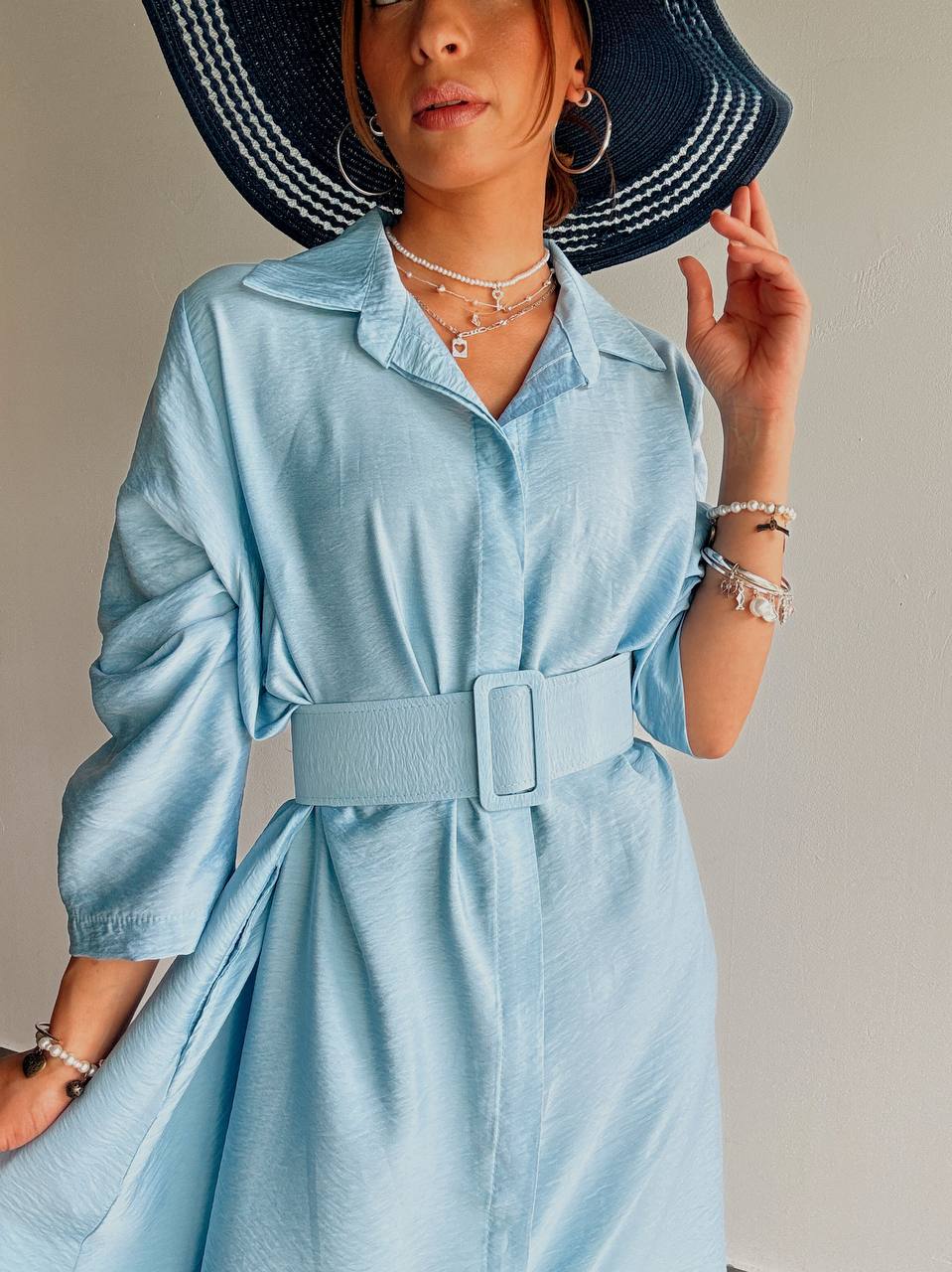 Robe Chemise Longue Céleste – Élégance Fluide & Féminine
