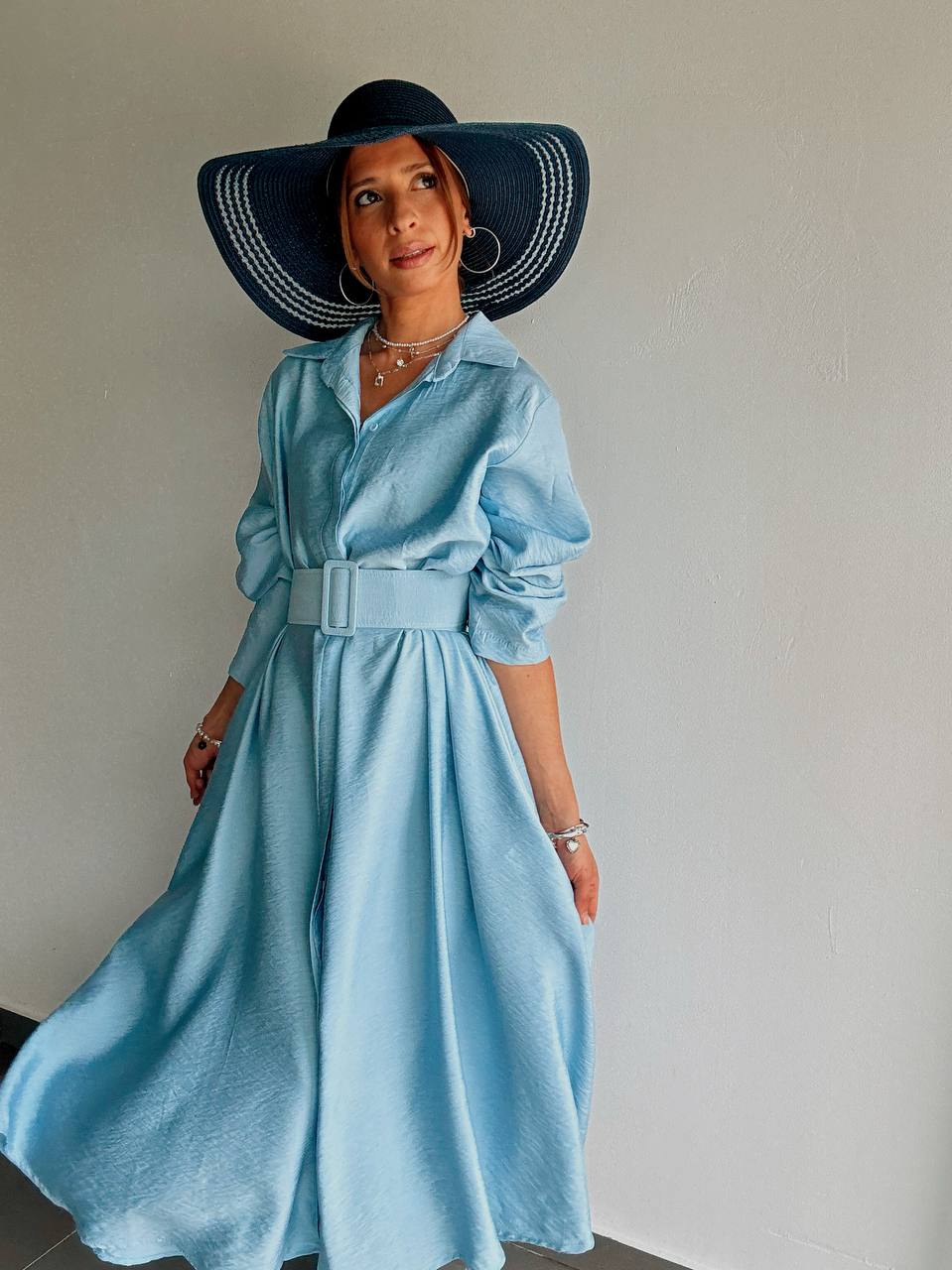 Robe Chemise Longue Céleste – Élégance Fluide & Féminine