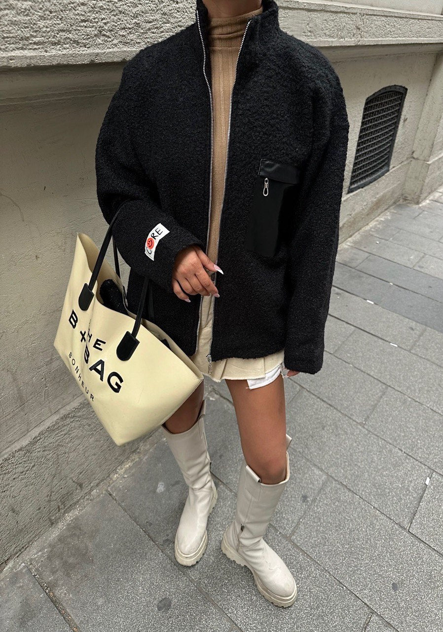 Veste Bouclette Zippée Avec Poches - Fenomen Paris