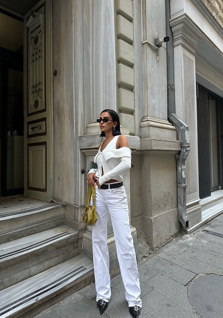 Top - Gilet En Maille Manche Longue Avec Epaules Dénudées - Fenomen Paris