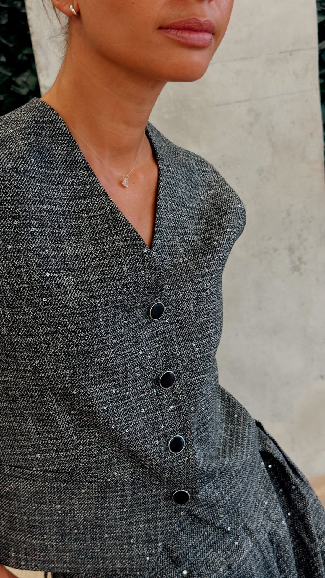 Ensemble Tailleur Gris - Gilet Sans Manches Et Pantalon Assortis - Fenomen Paris