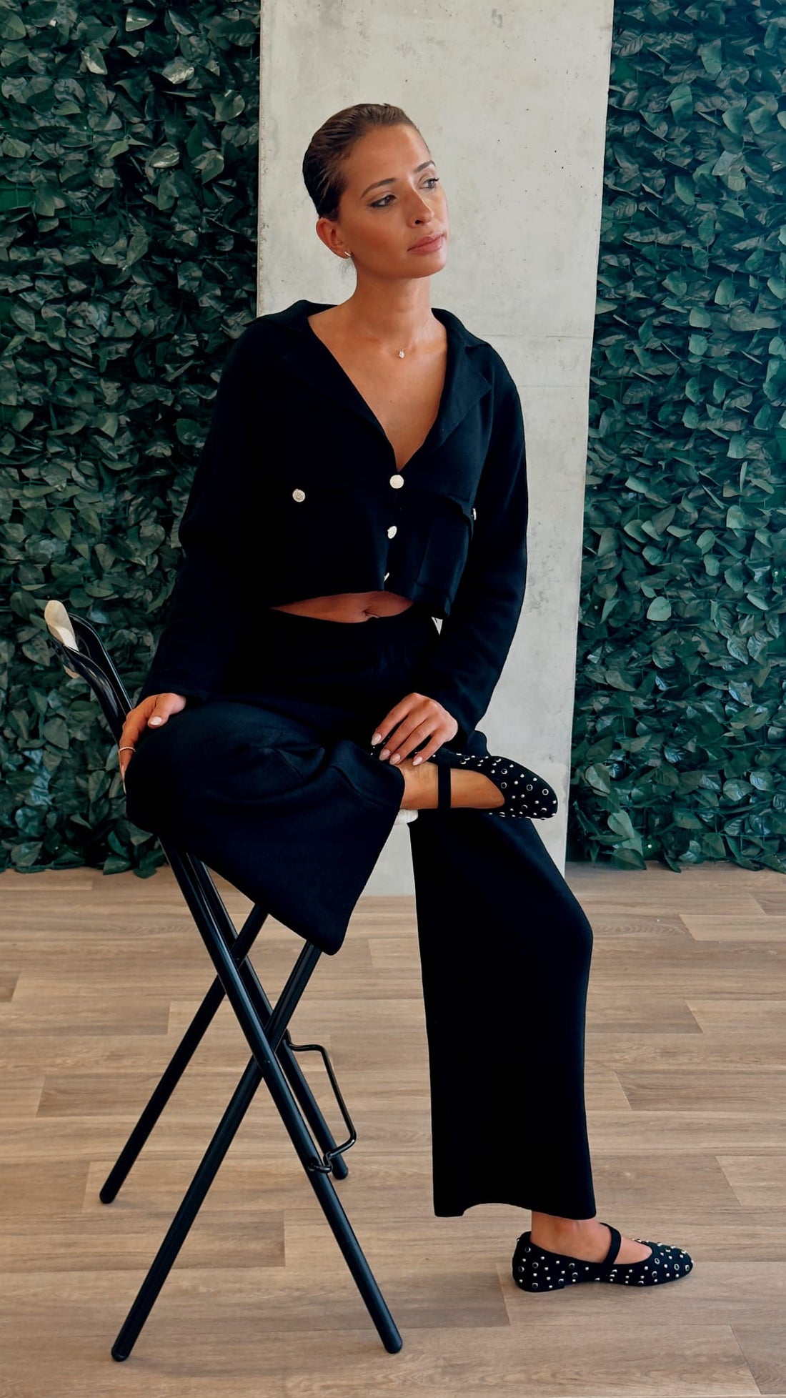 Ensemble En Maille Gilet Court Et Pantalon Assortis - Fenomen Paris