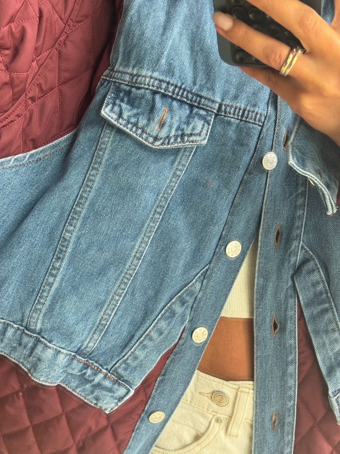 Veste Oversize Bi-matière Matelassée & Denim - Fenomen Paris