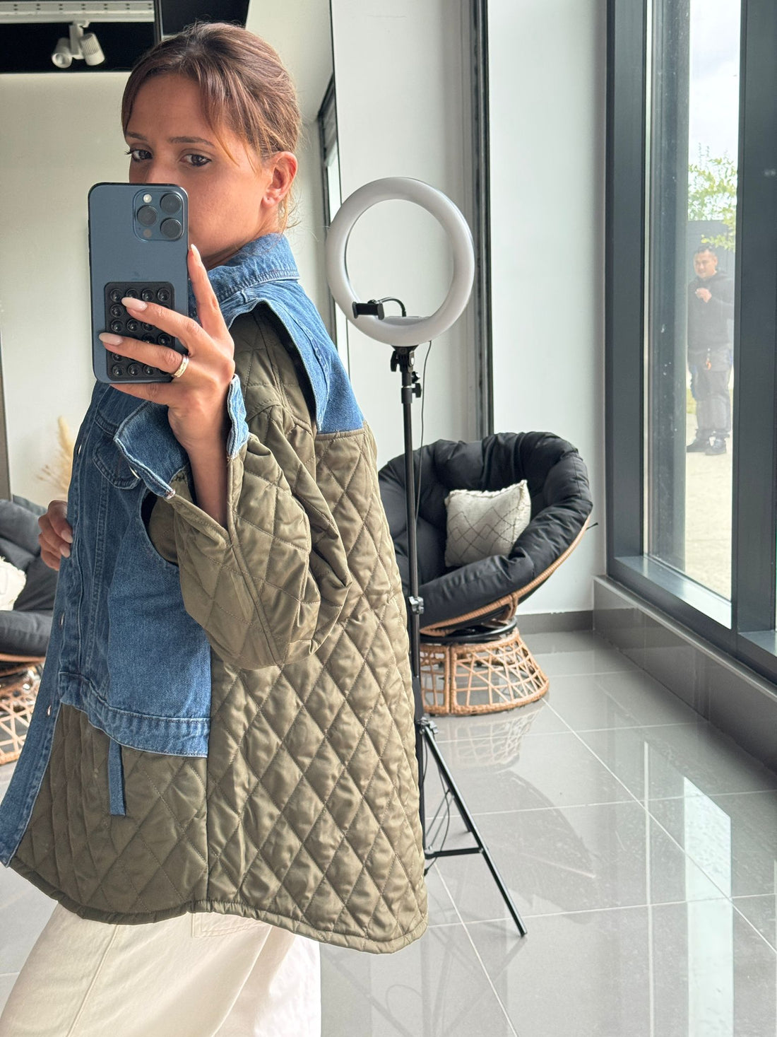 Veste Oversize Bi-matière Matelassée & Denim - Fenomen Paris